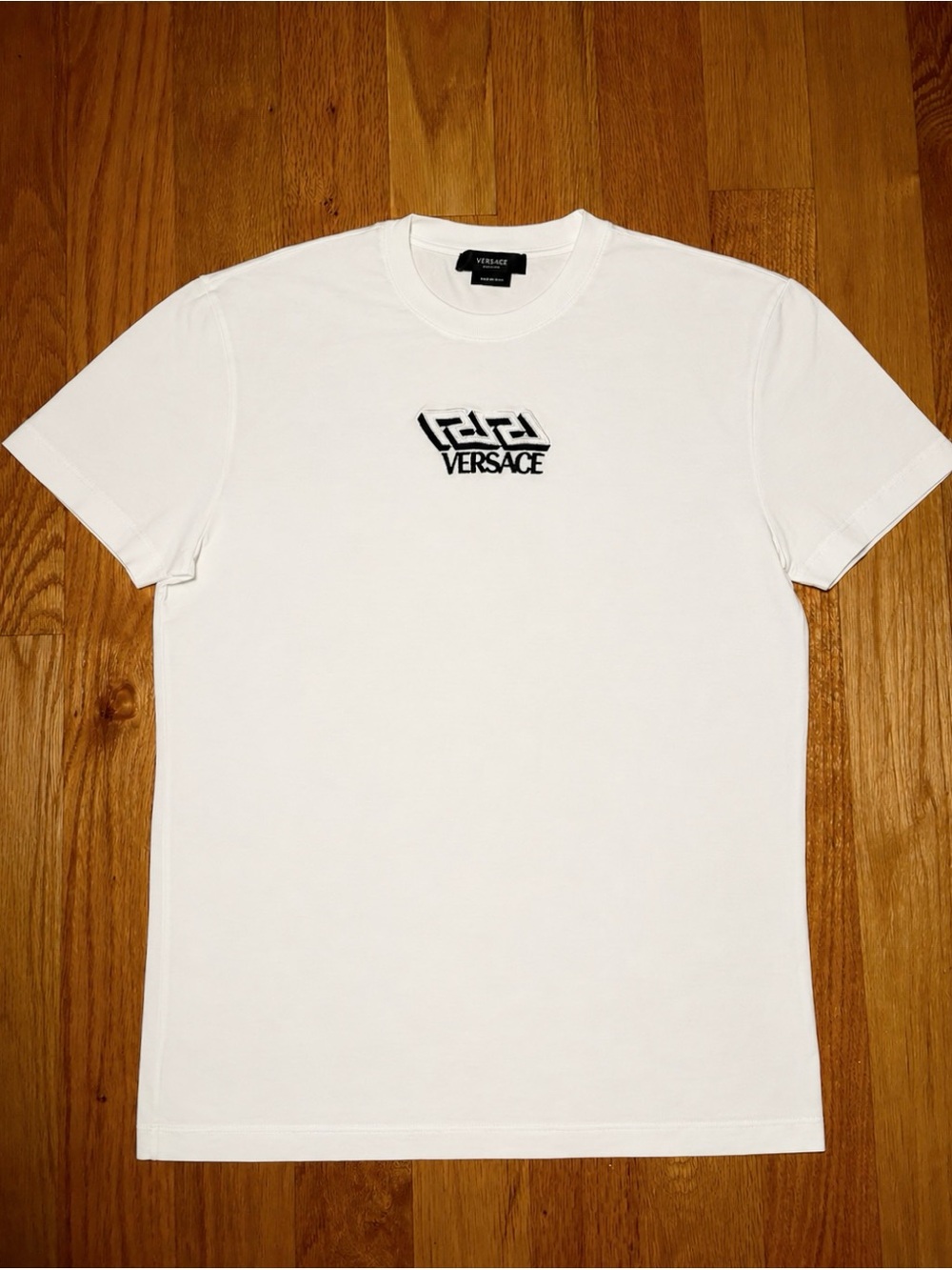 Versace Greca Embroidered Spellout Tshirt